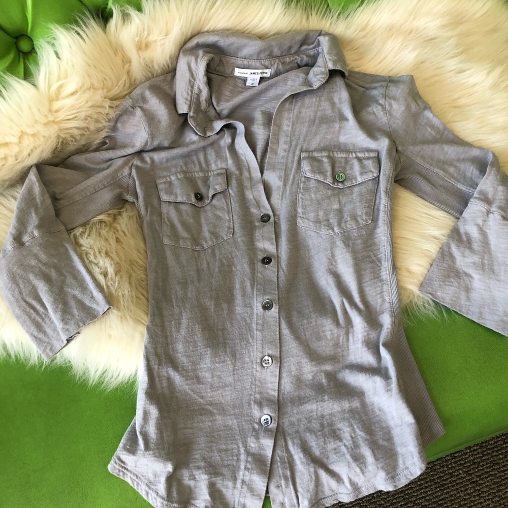 Grey James Perse quarter sleeve